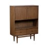 G Plan Marlow Walnut Display Cabinet angled image of the cabinet on a white background