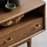 G Plan Marlow Walnut TV Unit close up lifestyle image of the unit