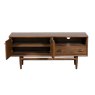 G Plan Marlow Walnut TV Unit front on image of the unit with open doors on a white background