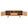 G Plan Winchester TV Unit front on image of the unit with open doors on a white background