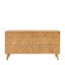 Herringbone 6 Drawer Sideboard front on image of the sideboard on a white background