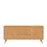 Herringbone 2 Door 3 Drawer Sideboard front on image of the sideboard on a white background
