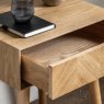 Herringbone 1 Drawer Side Table close up lifestyle image of the table