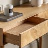 Herringbone 2 Drawer Console Table close up lifestyle image of the table