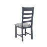Heritage Editions Blue Ladder Back Dining Chair angled image of the back of the chair on a white background