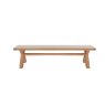 Heritage Editions Oak 1.8m Bench And Grey Check Cushion image of the bench on a white background