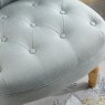 Monty Duck Egg Blue Accent Chair close up lifestyle image of the chair