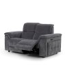 Drake 2 Seater Power Recliner Sofa With Head Tilt angled image of the sofa with foot rest up on a white background