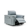 Drake Power Recliner Chair With Head Tilt angled image of the chair with foot rest up on a white background