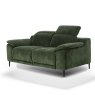 Marco 2 Seater Recliner Sofa With Headrest angled image of the sofa with headrest up on a white background