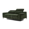Marco 3 Seater Recliner Sofa With Headrest angled image of the sofa with headrest up on a white background