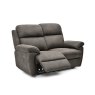Darwin 2 Seater Recliner Sofa With Head Tilt angled image of the sofa with the foot rest up on a white background