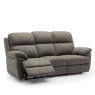 Darwin 3 Seater Recliner Sofa With Head Tilt angled image of the sofa with the foot rest up on a white background