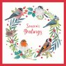 Otter House RSPB Bird Wreath Small Square Xmas Cards