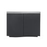 Daiva Charcoal 2 Door Sideboard With LED Lights front on image of the sideboard with LEDs on a white background