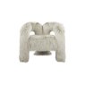Freya Ivory Faux Fur Chair front on image of the chair on a white background