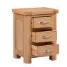 Gloucester Oak Bedside Table angled image of the table with open drawers on a white background