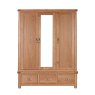 Gloucester Oak Triple Door Wardrobe front on image of the wardrobe on a white background