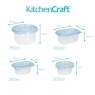 KitchenCraft 50-Piece Plastic Meal Prep Container Set dimensions