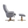 Dubai Plush Pebble Swivel Chair And Stool Set side on image of the set on a white background