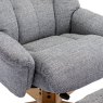 Dubai Plush Pebble Swivel Chair And Stool Set close up image of the set on a white background