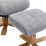 Dubai Plush Pebble Swivel Chair And Stool Set close up image of the set on a white background