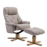 Aldiss Own Dubai Plush Pebble Swivel Chair and Stool Set