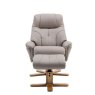 Aldiss Own Dubai Plush Pebble Swivel Chair and Stool Set