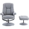 Denver Chacha Dove Swivel Chair And Stool Set front on image of the set on a white background