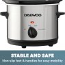 Daewoo 1.5L Slow Cooker Non Slip Feet and Handles