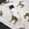 Deyongs Sterling Stag Heated Throw White controller