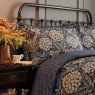 Drift Home Navy Evelina Duvet Cover Set Pillow Close Up