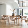 G Plan Winchester Rectangular Extending Dining Table And 6 Isabelle Chairs lifestyle image of the set with an extended table