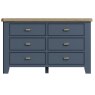 Heritage Editions Blue 6 Drawer Chest front on image of the chest on a white background