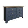 Heritage Editions Blue 6 Drawer Chest angled image of the chest on a white background