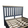 Heritage Editions Blue King Size Wooden Bed Frame close up image of the bed on a white background