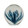 McGowan Rutherford Medium Blue And White Flower Glass Ball Paperweight