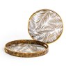 McGowan Rutherford Set Of 2 Dark Gold Tropical Serving Trays