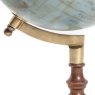 McGowan Rutherford Large Blue Globe On Brass And Wood Stand close up