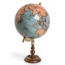 McGowan Rutherford Large Blue Globe On Brass And Wood Stand