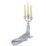 McGowan Rutherford Large Silver Crocodile Table Candelabra with candles