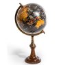 McGowan Rutherford Antique Black Globe On Brass And Wood Stand side view