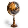 McGowan Rutherford Antique Black Globe On Brass And Wood Stand