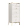 Anders Cashmere Tall 5 Drawer Chest angled image of the chest on a white background