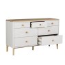 Anders Cashmere Wide 7 Drawer Chest angled image of the chest with an open drawer on a white background