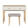 Anders Cashmere Dressing Table front on image of the table and stool on a white background