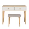 Anders Cashmere Dressing Stool front on image of the stool and table on a white background