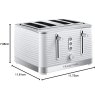 Russell Hobbs Inspire White 4 Slice Toaster Dimensions