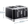 Russell Hobbs Inspire Black 4 Slice Toaster Dimensions