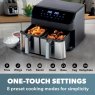 Digital Double Drawer Air Fryer 9L Preset cooking modes